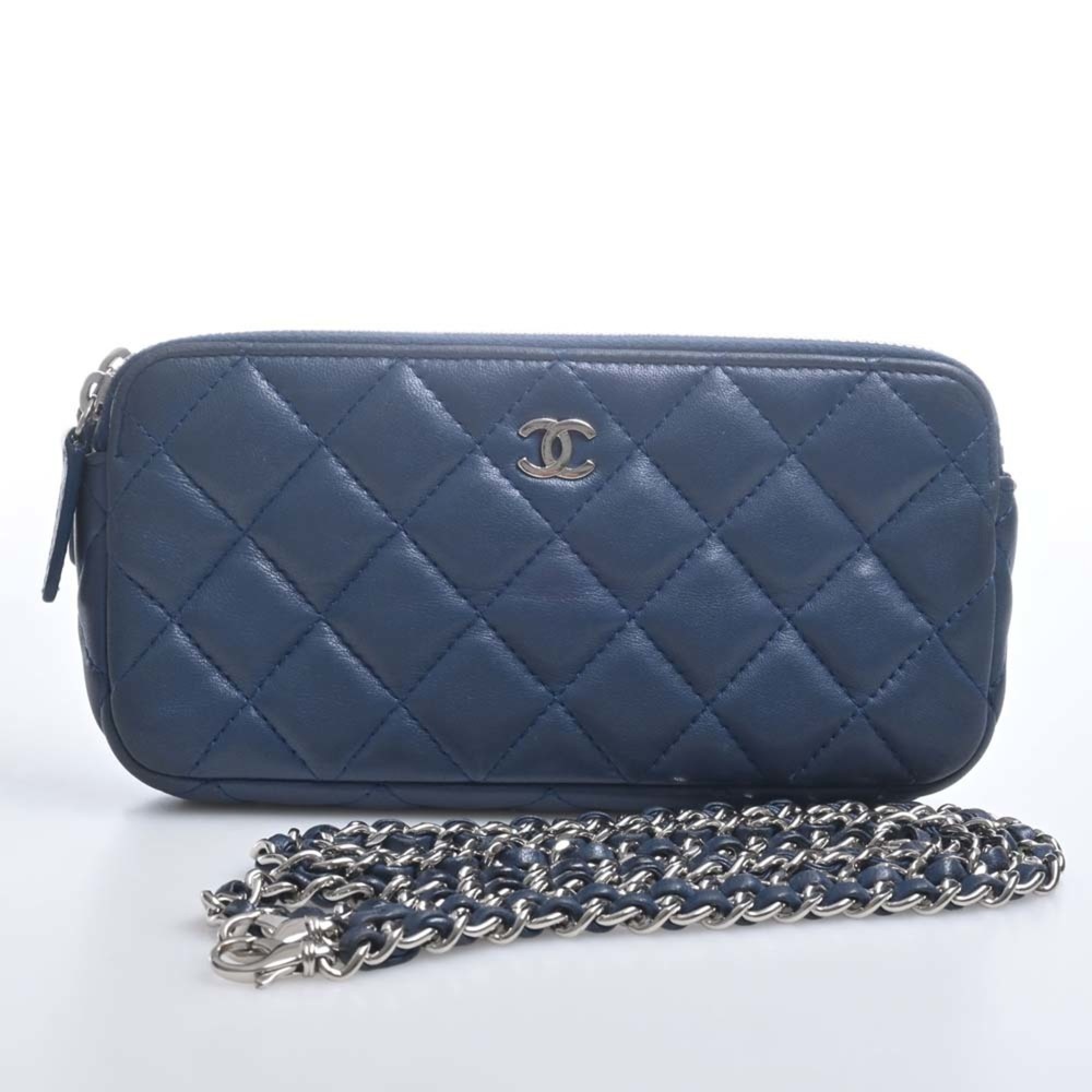 CHANEL Calfskin COCO Mark Matelasse Zip gloves Glove black 7 1/2